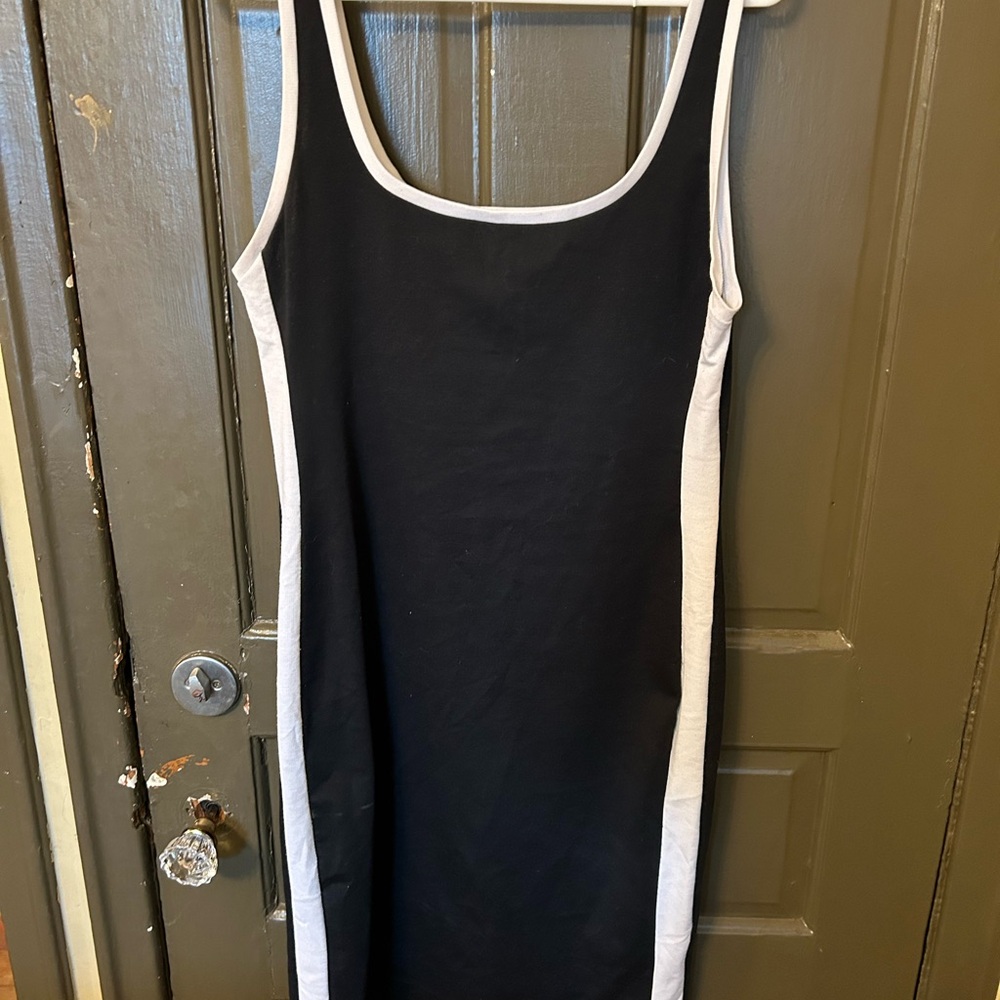 Zara Black and White Contrast Dress